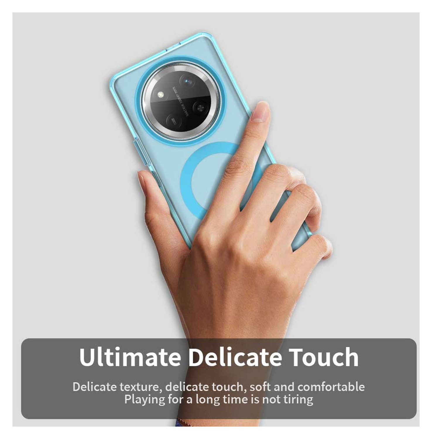 Honor Magic 7 Lite Hoesje MagSafe Backcover Semi-Transparant & Blauw afbeelding 9