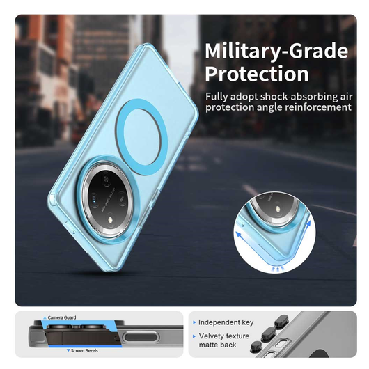 Honor Magic 7 Lite Hoesje MagSafe Backcover Semi-Transparant & Blauw afbeelding 4