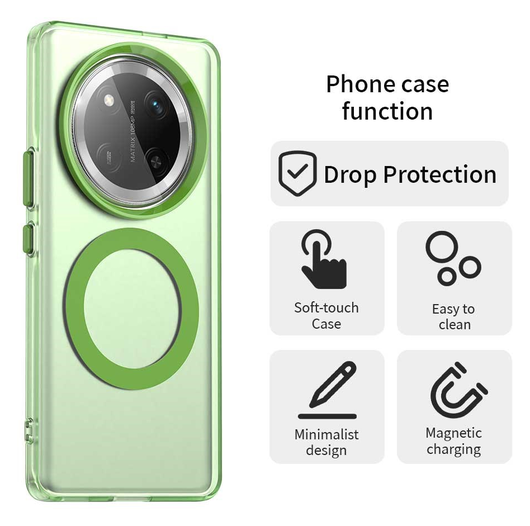 Honor Magic 7 Lite Hoesje MagSafe Backcover Semi-Transparant & Groen afbeelding 2