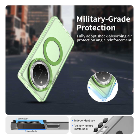 Honor Magic 7 Lite Hoesje MagSafe Backcover Semi-Transparant & Groen afbeelding 4