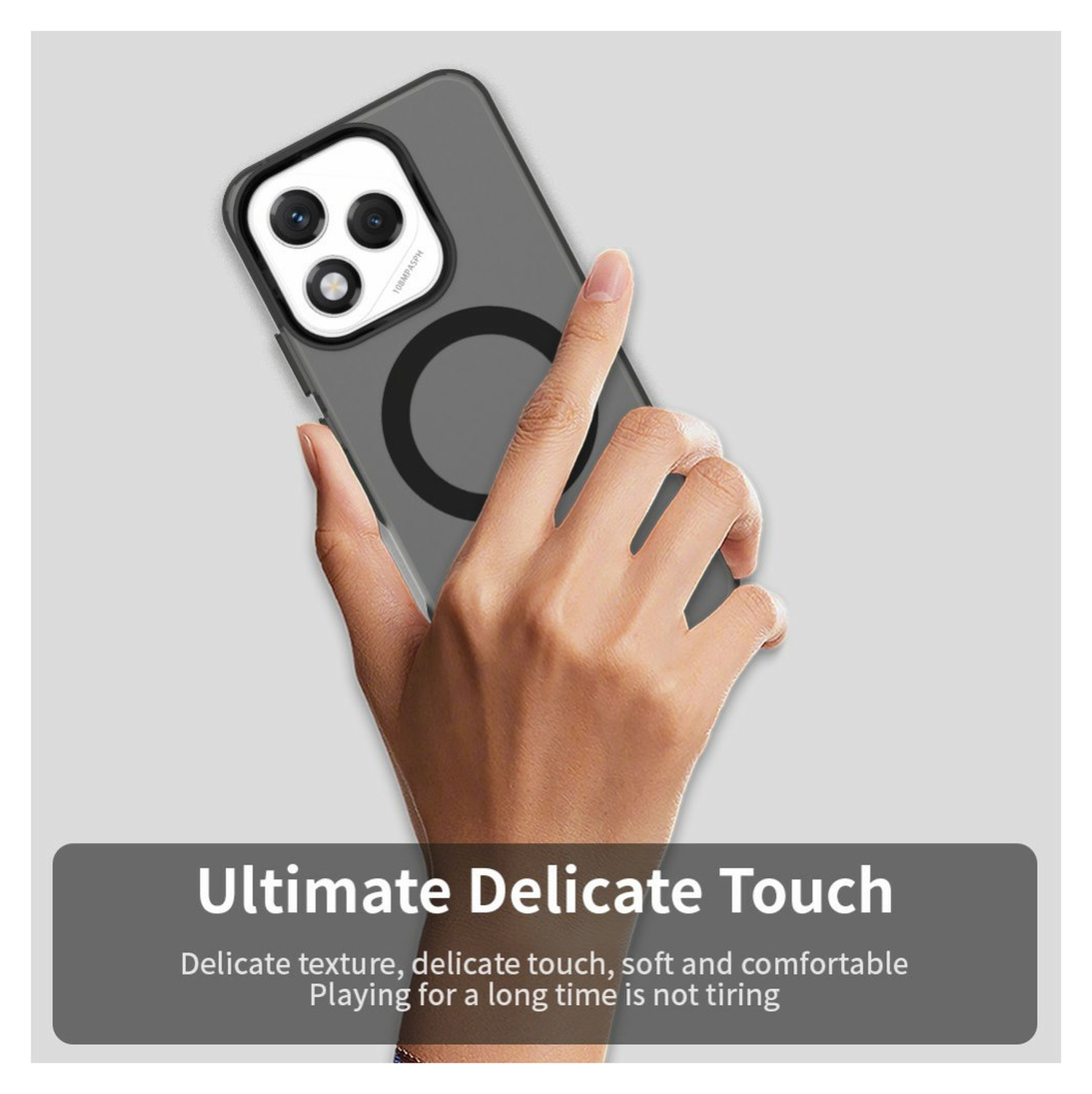 Honor 400 Lite Hoesje MagSafe Backcover Semi-Transparant & Zwart afbeelding 10