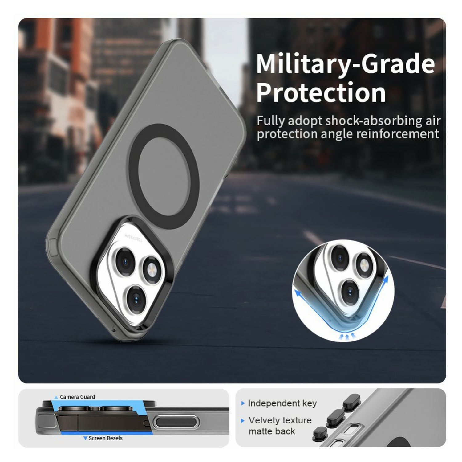 Honor 400 Lite Hoesje MagSafe Backcover Semi-Transparant & Zwart afbeelding 6