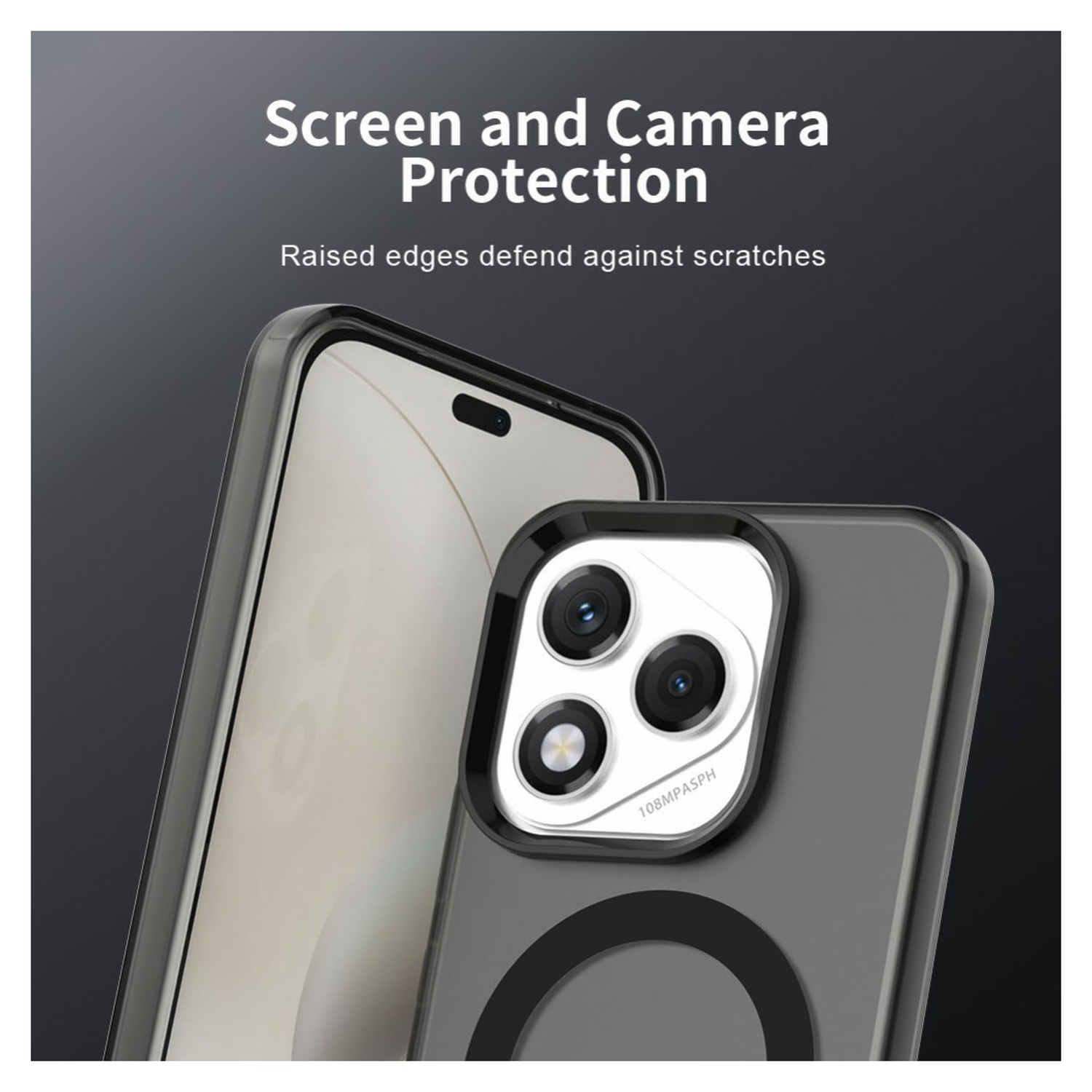 Honor 400 Lite Hoesje MagSafe Backcover Semi-Transparant & Zwart afbeelding 8