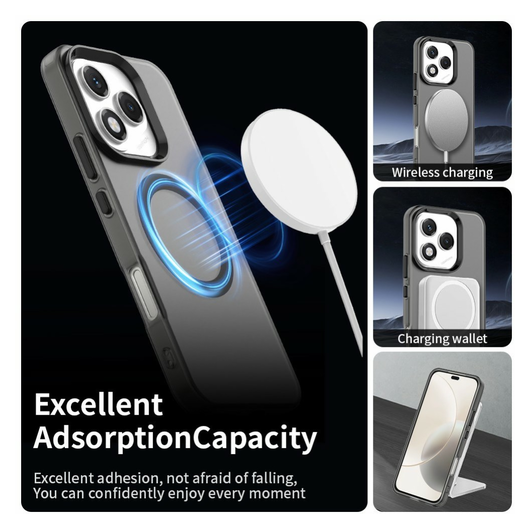 Honor 400 Lite Hoesje MagSafe Backcover Semi-Transparant & Zwart afbeelding 4