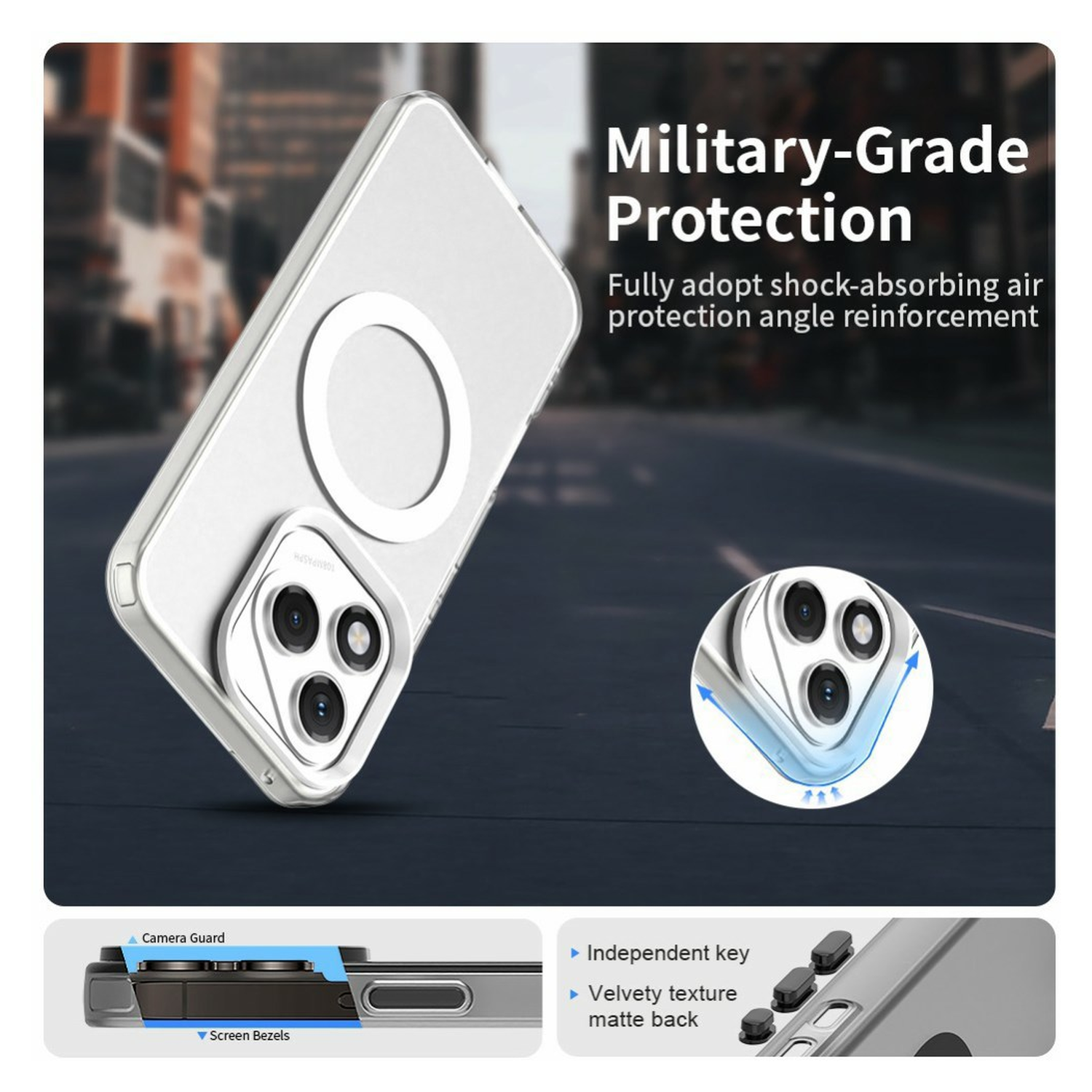 Honor 400 Lite Hoesje MagSafe Backcover Semi-Transparant & Wit afbeelding 6