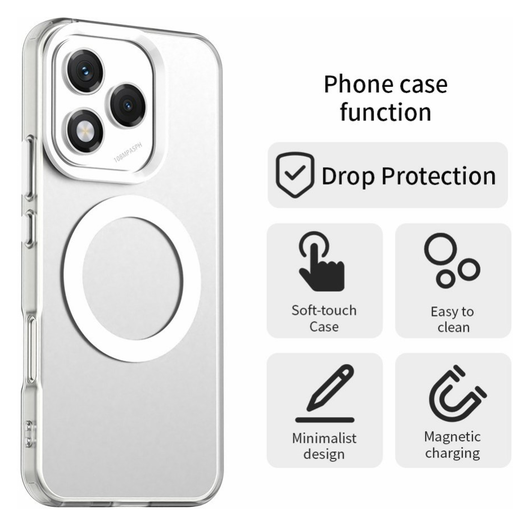 Honor 400 Lite Hoesje MagSafe Backcover Semi-Transparant & Wit afbeelding 2