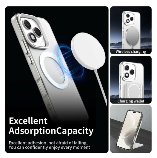 Honor 400 Lite Hoesje MagSafe Backcover Semi-Transparant & Wit afbeelding 4