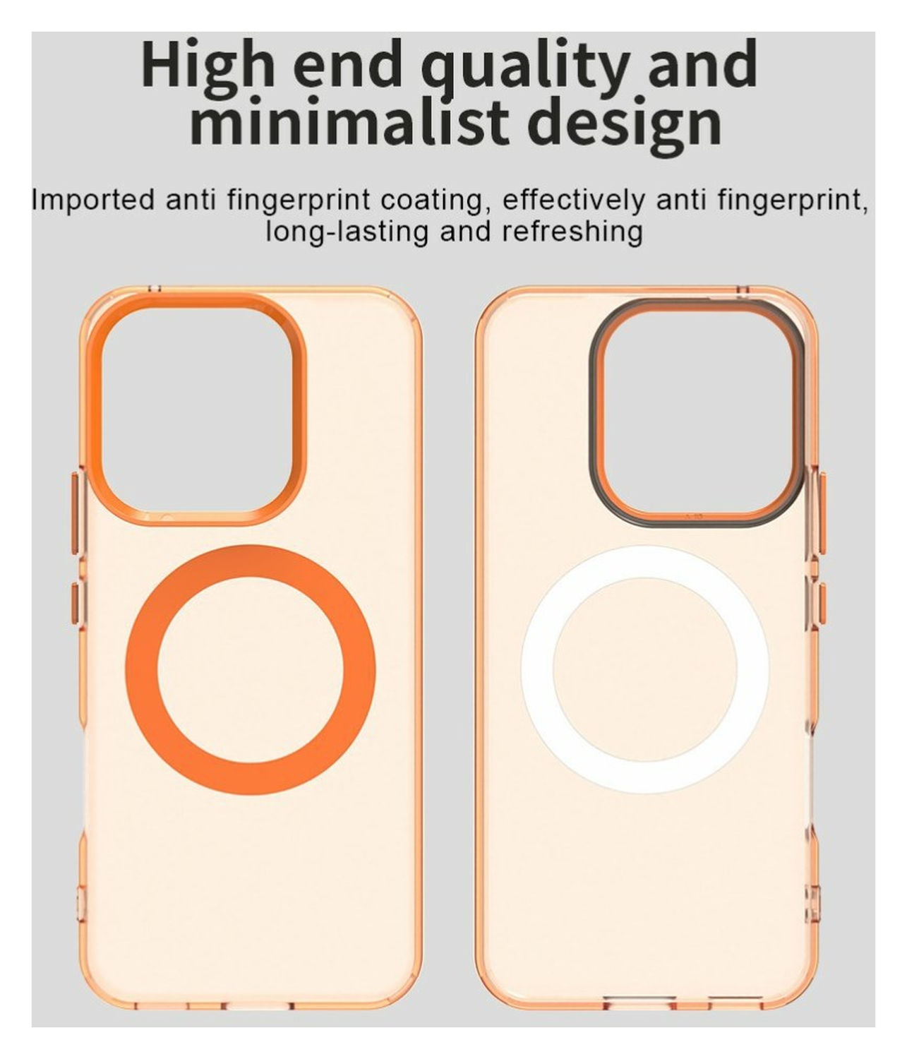 Honor 400 Lite Hoesje MagSafe Backcover Semi-Transparant & Oranje afbeelding 9