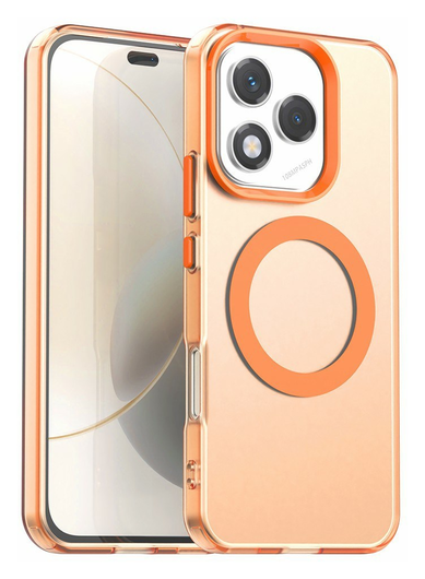 Honor 400 Lite Hoesje MagSafe Backcover Semi-Transparant & Oranje afbeelding 1
