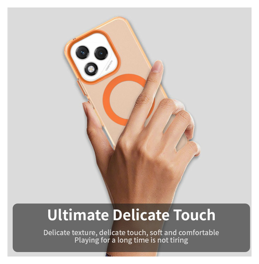 Honor 400 Lite Hoesje MagSafe Backcover Semi-Transparant & Oranje afbeelding 10