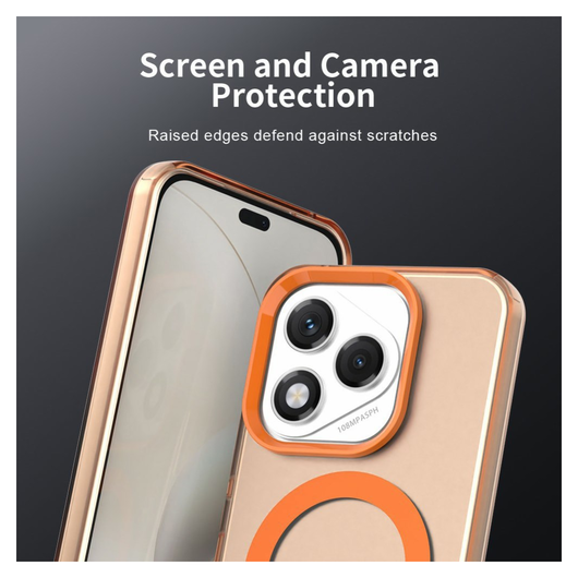 Honor 400 Lite Hoesje MagSafe Backcover Semi-Transparant & Oranje afbeelding 8