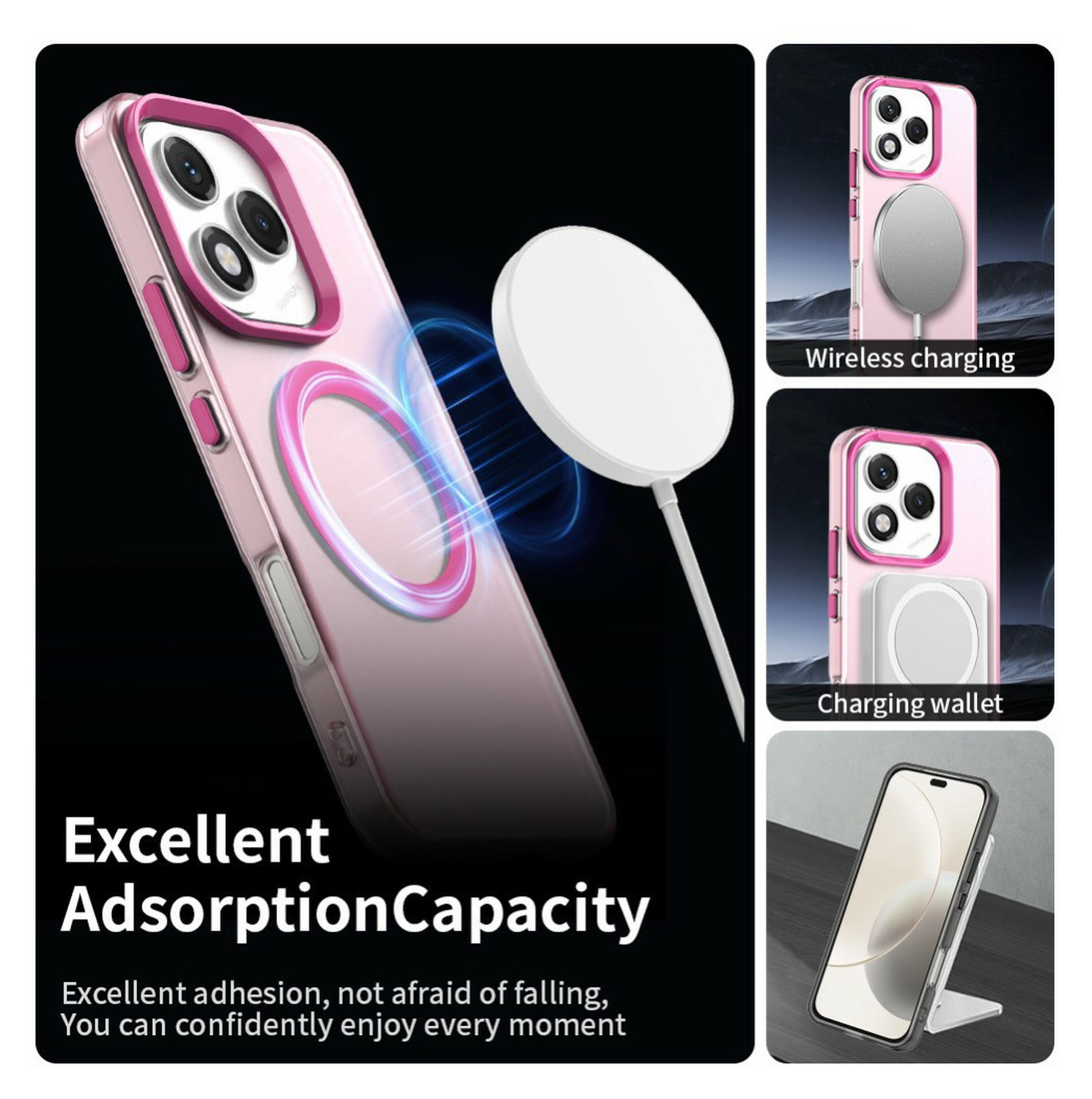 Honor 400 Lite Hoesje MagSafe Backcover Semi-Transparant & Roze afbeelding 4
