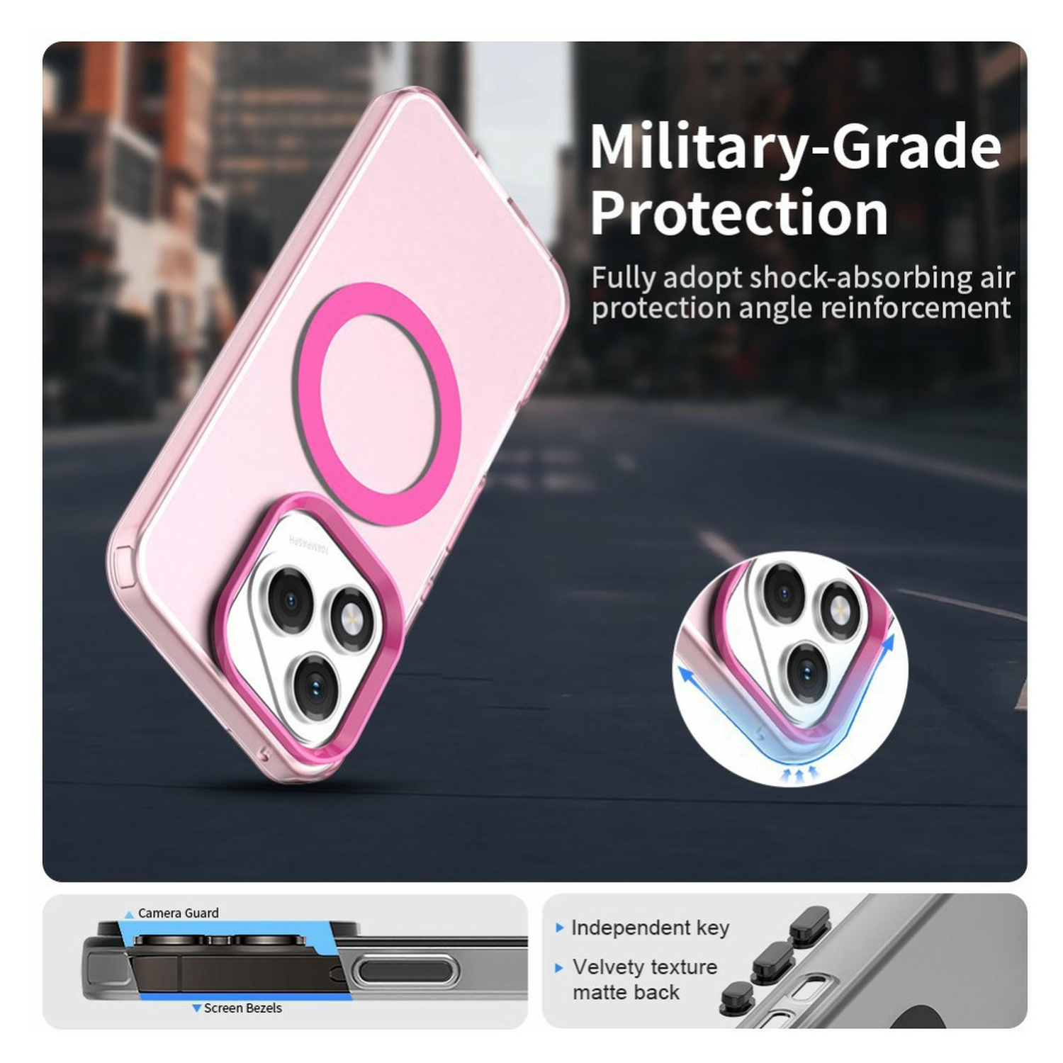 Honor 400 Lite Hoesje MagSafe Backcover Semi-Transparant & Roze afbeelding 6