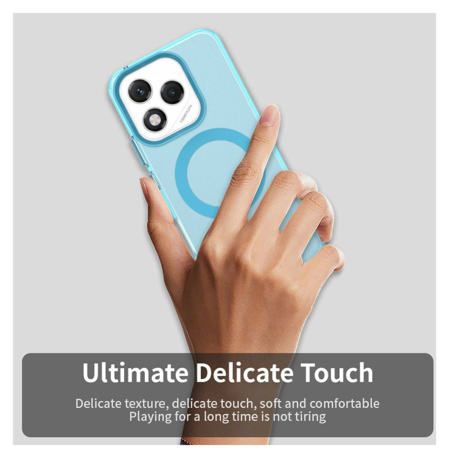 Honor 400 Lite Hoesje MagSafe Backcover Semi-Transparant & Blauw afbeelding 10