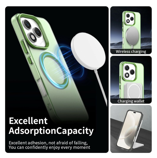 Honor 400 Lite Hoesje MagSafe Backcover Semi-Transparant & Groen afbeelding 6