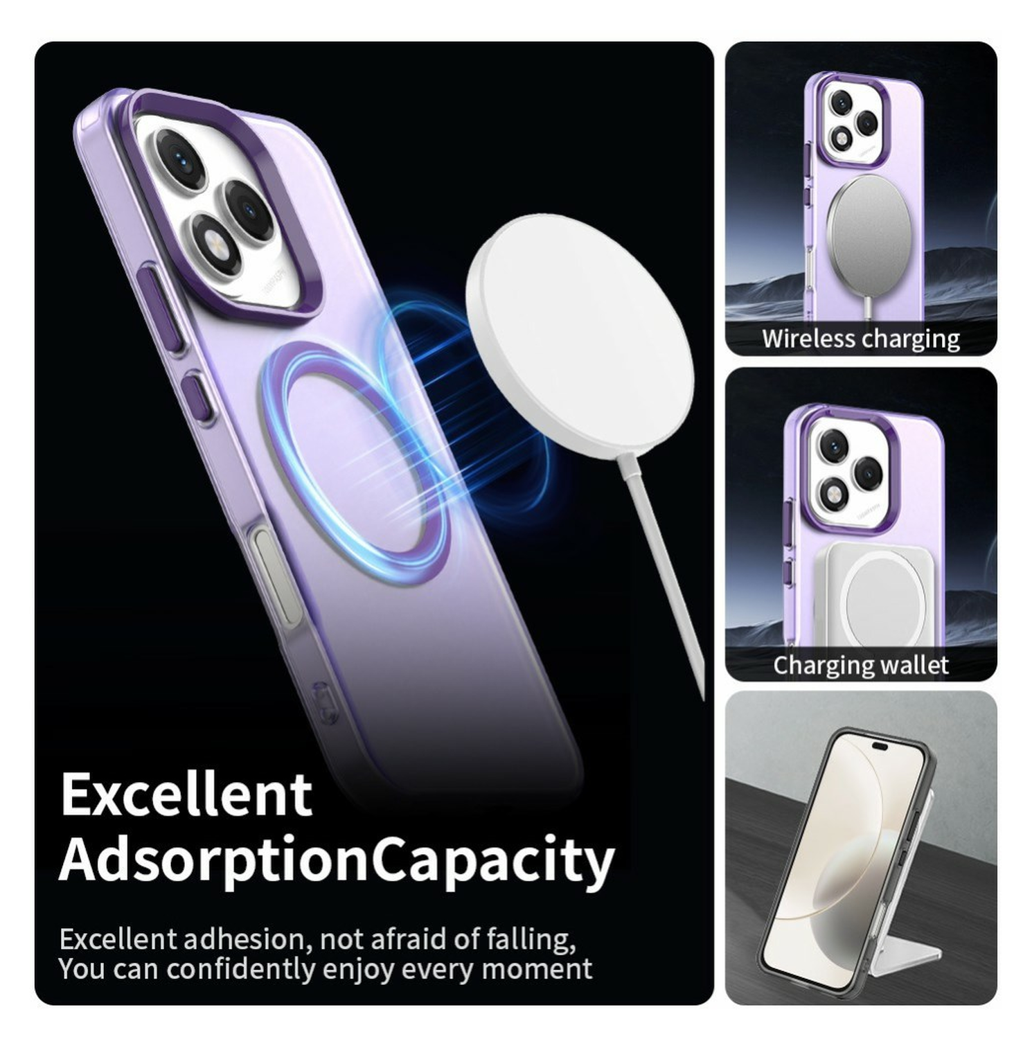 Honor 400 Lite Hoesje MagSafe Backcover Semi-Transparant & Paars afbeelding 6