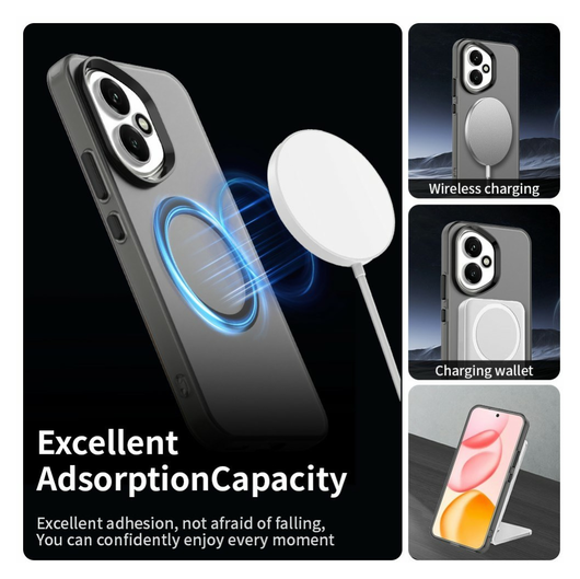 Honor 400 Hoesje MagSafe Backcover Semi-Transparant & Zwart afbeelding 4