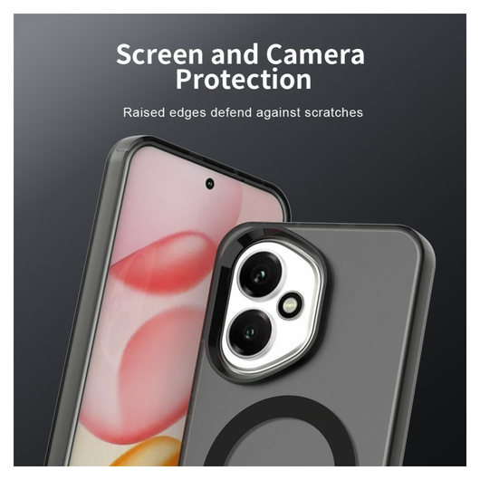 Honor 400 Hoesje MagSafe Backcover Semi-Transparant & Zwart afbeelding 8