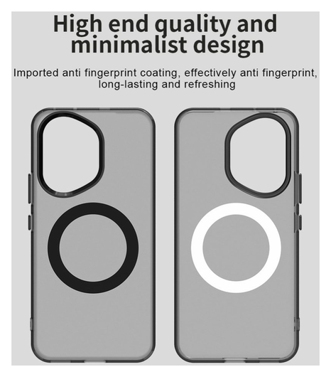 Honor 400 Hoesje MagSafe Backcover Semi-Transparant & Zwart afbeelding 9