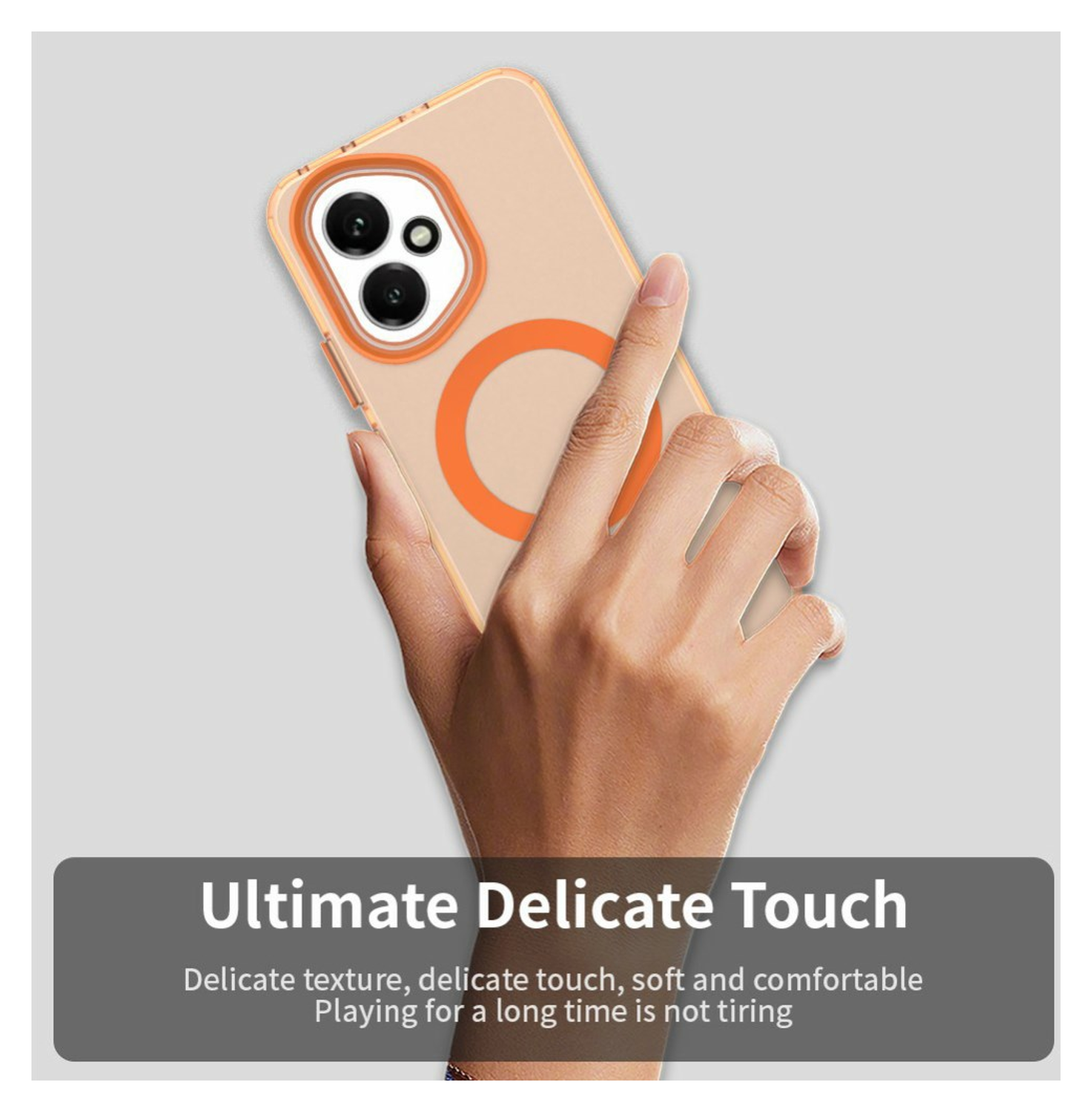 Honor 400 Hoesje MagSafe Backcover Semi-Transparant & Oranje afbeelding 10