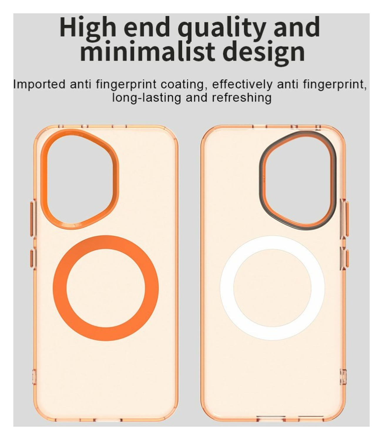 Honor 400 Hoesje MagSafe Backcover Semi-Transparant & Oranje afbeelding 9