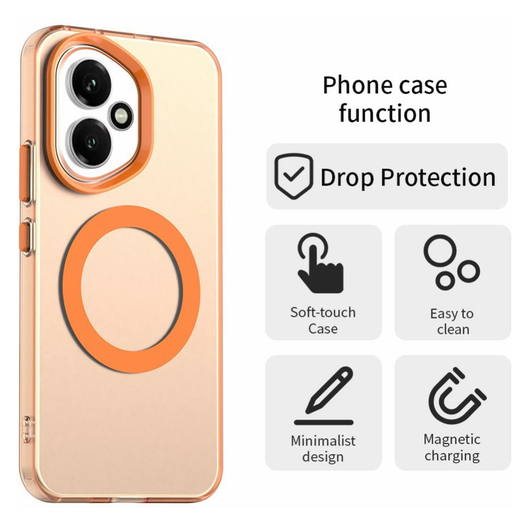 Honor 400 Hoesje MagSafe Backcover Semi-Transparant & Oranje afbeelding 2