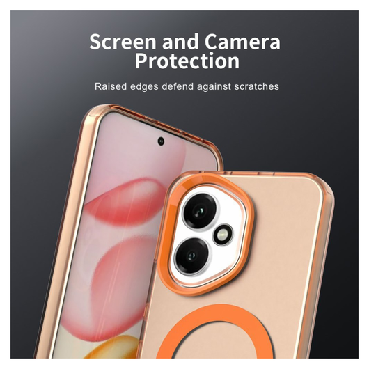 Honor 400 Hoesje MagSafe Backcover Semi-Transparant & Oranje afbeelding 6