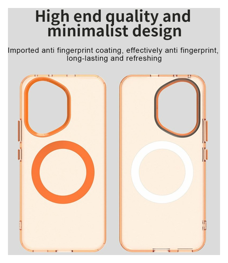 Honor 400 Hoesje MagSafe Backcover Semi-Transparant & Oranje afbeelding 9