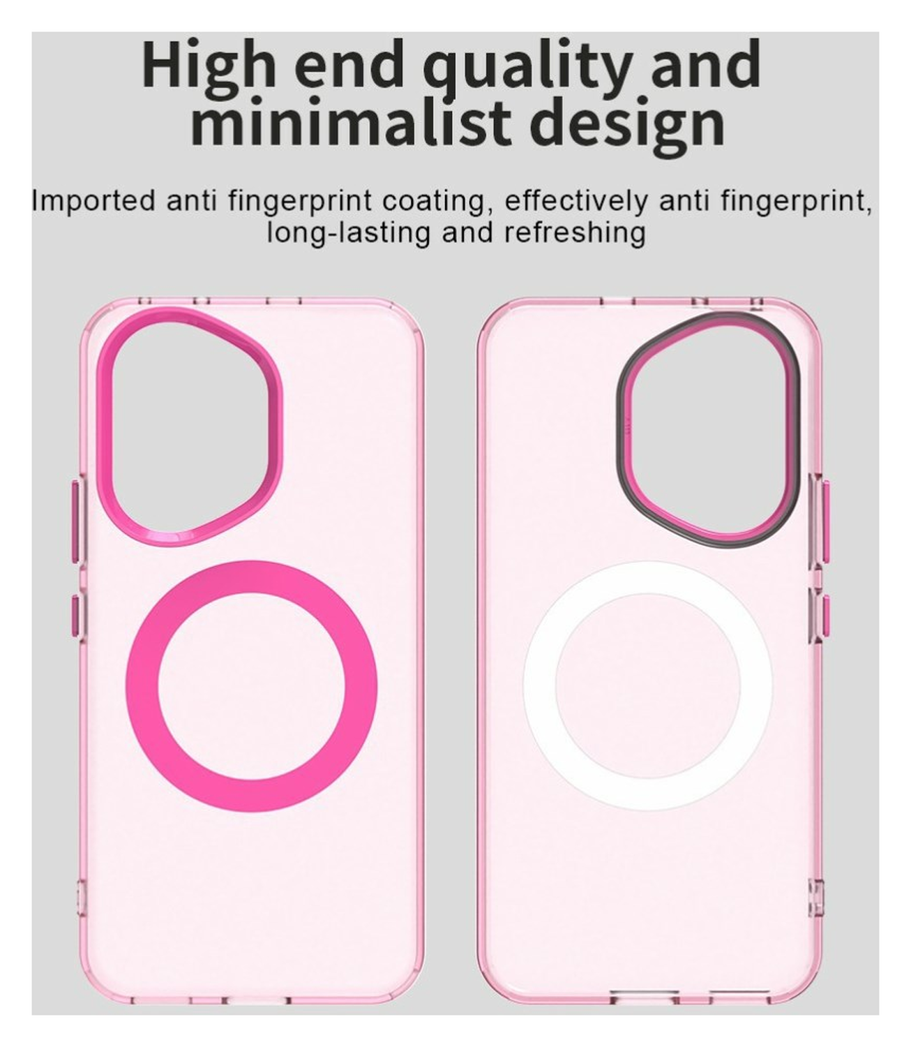 Honor 400 Hoesje MagSafe Backcover Semi-Transparant & Roze afbeelding 9