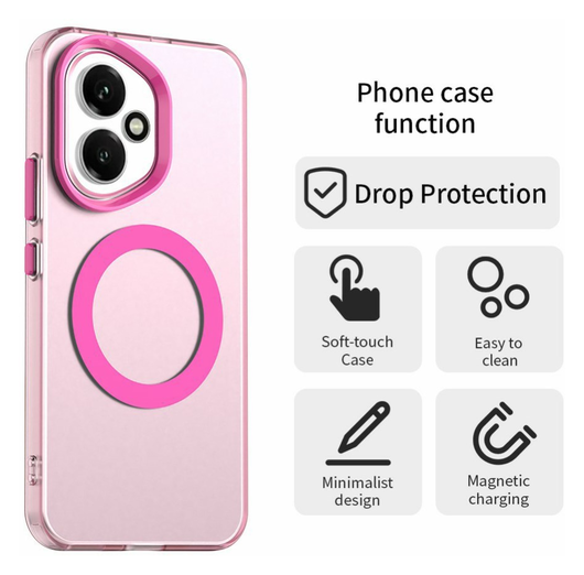 Honor 400 Hoesje MagSafe Backcover Semi-Transparant & Roze afbeelding 2