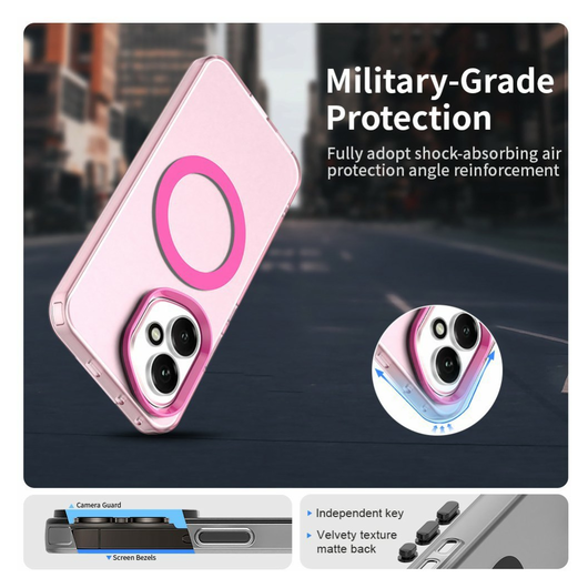 Honor 400 Hoesje MagSafe Backcover Semi-Transparant & Roze afbeelding 4