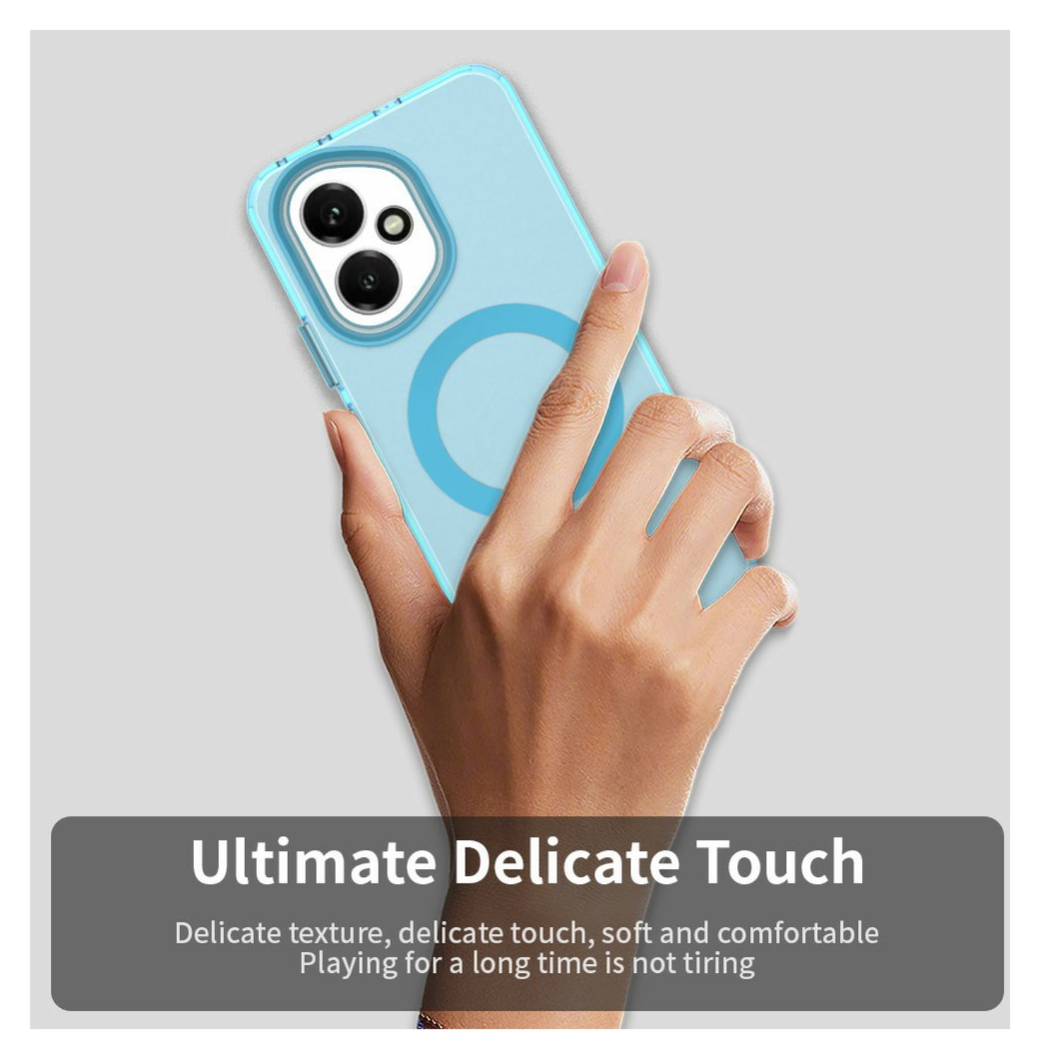 Honor 400 Hoesje MagSafe Backcover Semi-Transparant & Blauw afbeelding 10