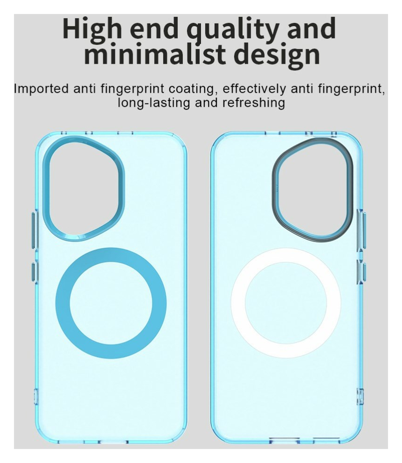 Honor 400 Hoesje MagSafe Backcover Semi-Transparant & Blauw afbeelding 9