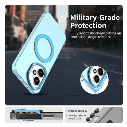 Honor 400 Hoesje MagSafe Backcover Semi-Transparant & Blauw afbeelding 6