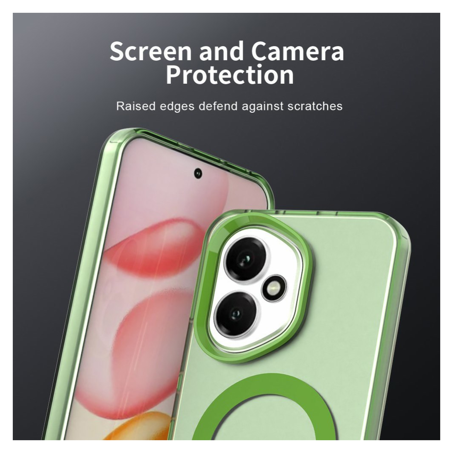 Honor 400 Hoesje MagSafe Backcover Semi-Transparant & Groen afbeelding 8