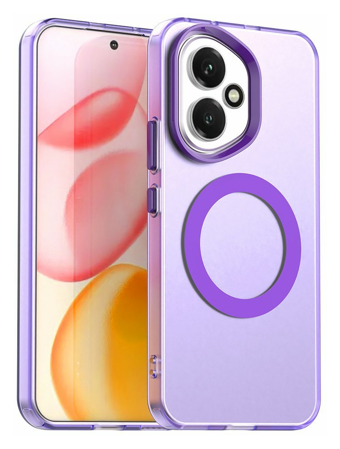 Honor 400 Hoesje MagSafe Backcover Semi-Transparant & Paars afbeelding 1