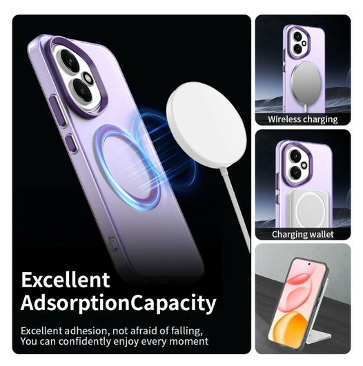 Honor 400 Hoesje MagSafe Backcover Semi-Transparant & Paars afbeelding 4