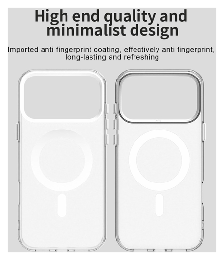 Apple iPhone 17 Pro Max Hoesje MagSafe Backcover Semi-Transparant & Wit afbeelding 9