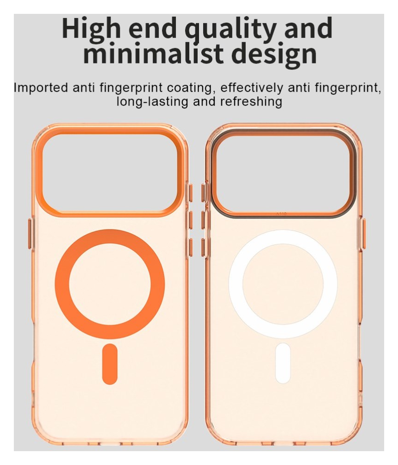 Apple iPhone 17 Pro Max Hoesje MagSafe Backcover Semi-Transparant & Oranje afbeelding 8