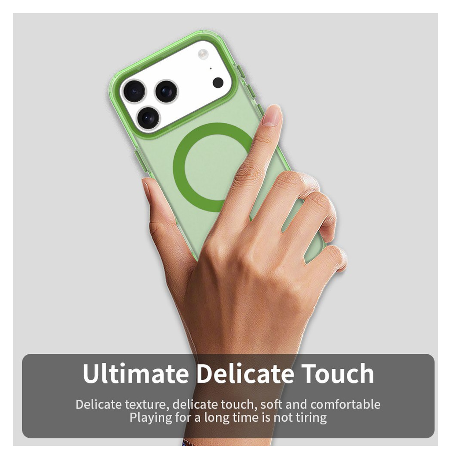 Apple iPhone 17 Pro Max Hoesje MagSafe Backcover Semi-Transparant & Groen afbeelding 10