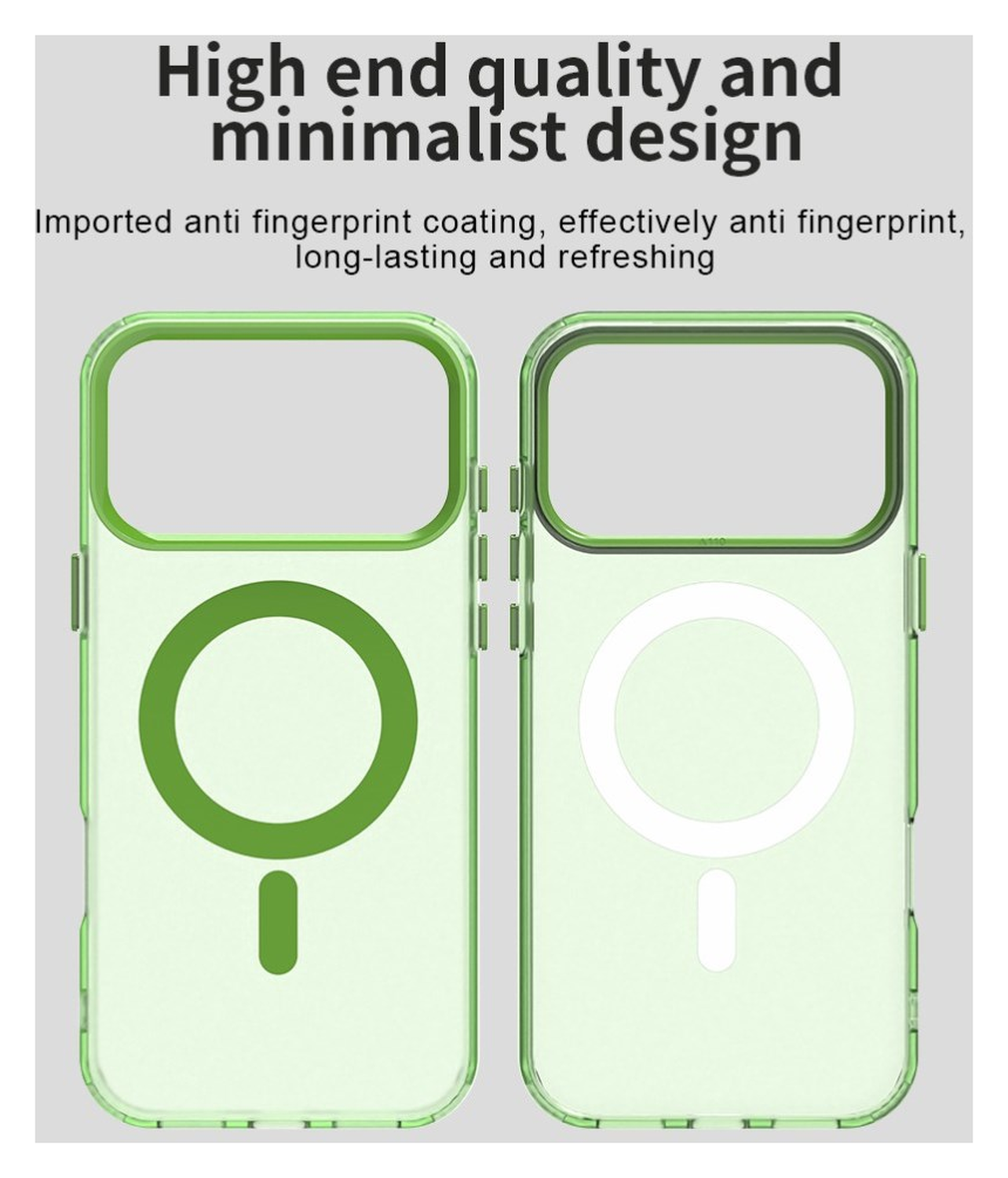 Apple iPhone 17 Pro Max Hoesje MagSafe Backcover Semi-Transparant & Groen afbeelding 9