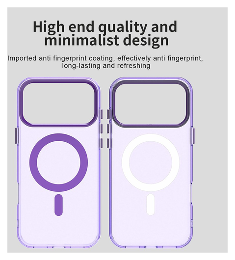 Apple iPhone 17 Pro Hoesje MagSafe Backcover Semi-Transparant & Paars afbeelding 9