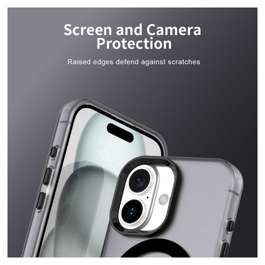 Apple iPhone 17 Hoesje MagSafe Backcover Semi-Transparant & Zwart afbeelding 4