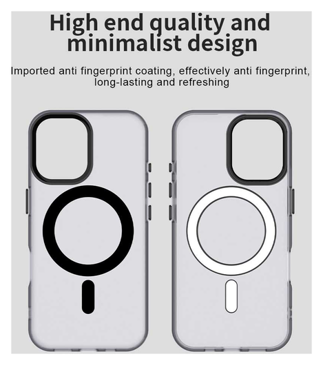 Apple iPhone 17 Hoesje MagSafe Backcover Semi-Transparant & Zwart afbeelding 7