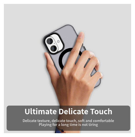 Apple iPhone 17 Hoesje MagSafe Backcover Semi-Transparant & Zwart afbeelding 9