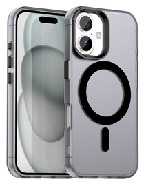 Apple iPhone 17 Hoesje MagSafe Backcover Semi-Transparant & Zwart afbeelding