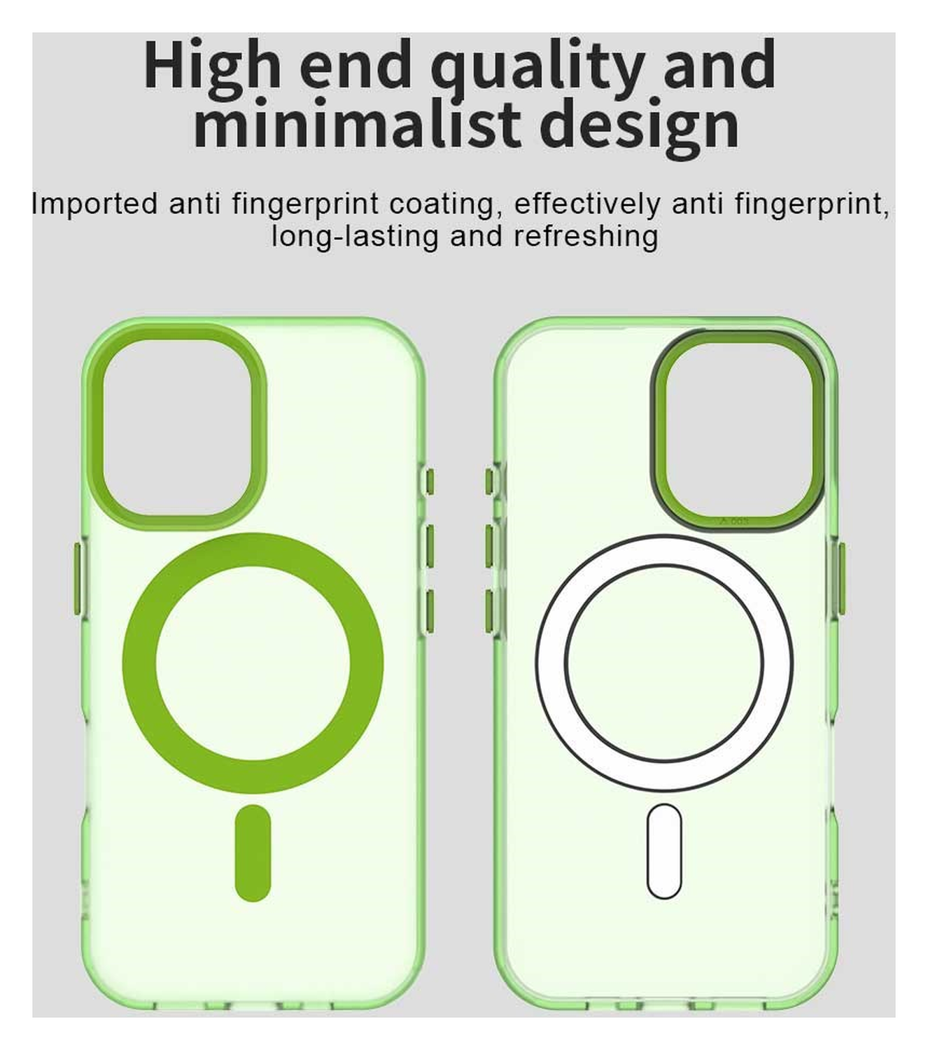 Apple iPhone 17 Hoesje MagSafe Backcover Semi-Transparant & Groen afbeelding 10