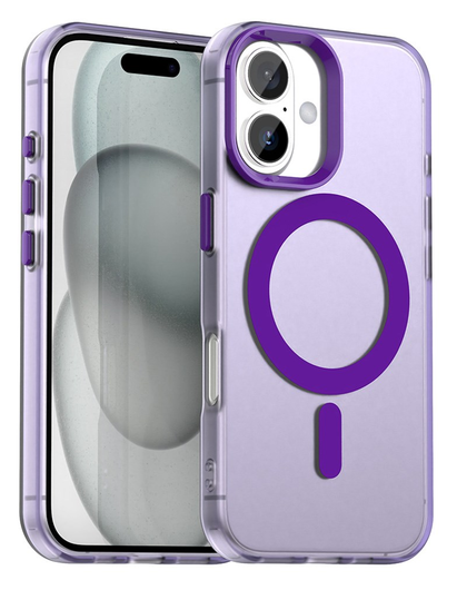 Apple iPhone 17 Hoesje MagSafe Backcover Semi-Transparant & Paars afbeelding 1