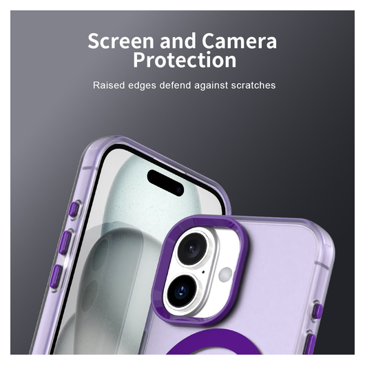 Apple iPhone 17 Hoesje MagSafe Backcover Semi-Transparant & Paars afbeelding 8