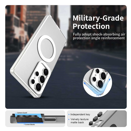 Samsung Galaxy S25 Ultra Hoesje MagSafe Backcover Semi-Transparant & Wit afbeelding 4